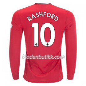 Manchester United Marcus Rashford 10 Hjemme Fotballdrakt 2019-2020 Langermet